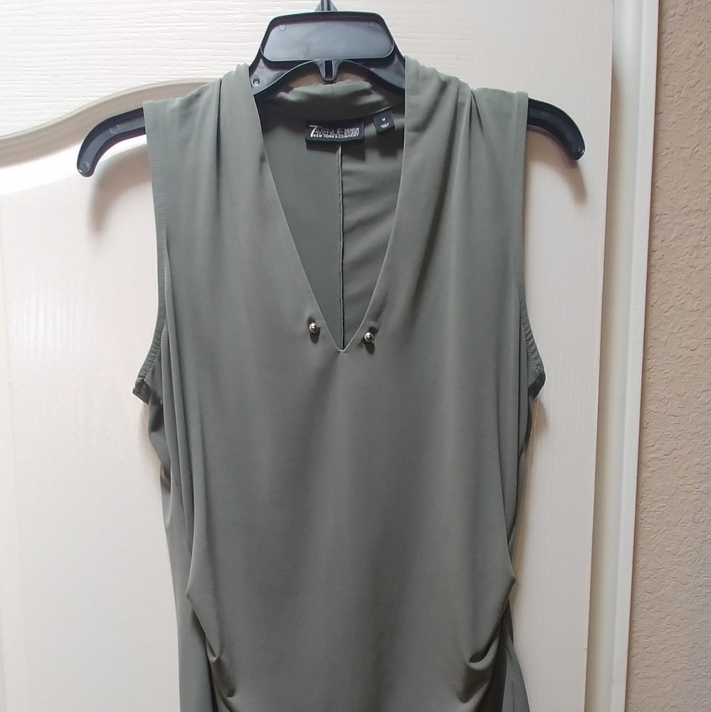 Sleevless top with silver bead detail